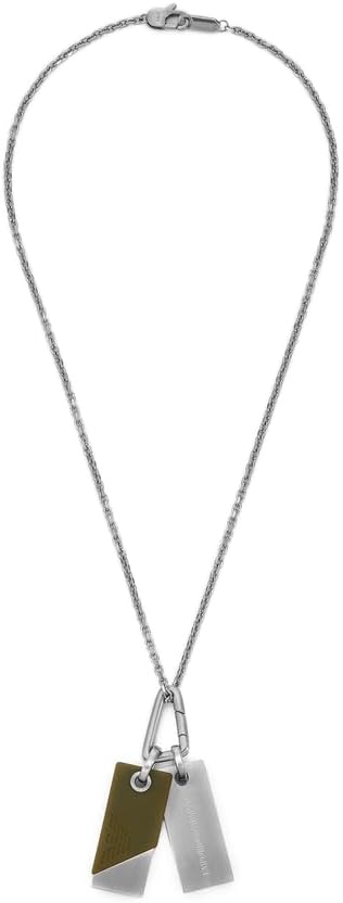 Detalle 2 de Emporio Armani Collier pour homme en perles avec fermoir mousqueton, acier inoxydable
