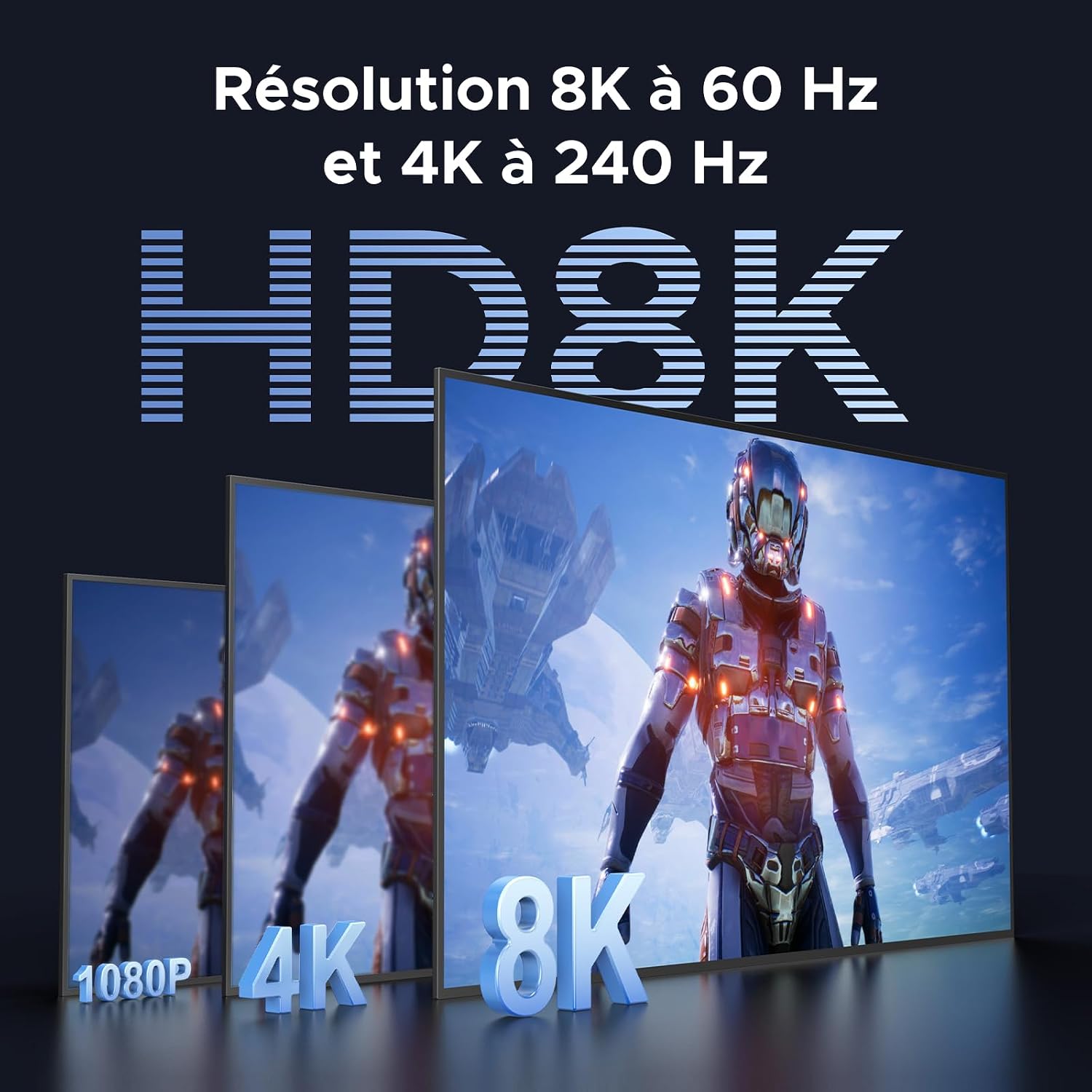 Thumbnail 6 de UGREEN Switch KVM HDMI+DP à 2 entrées et 3 sorties (8K 60 Hz) double affichage