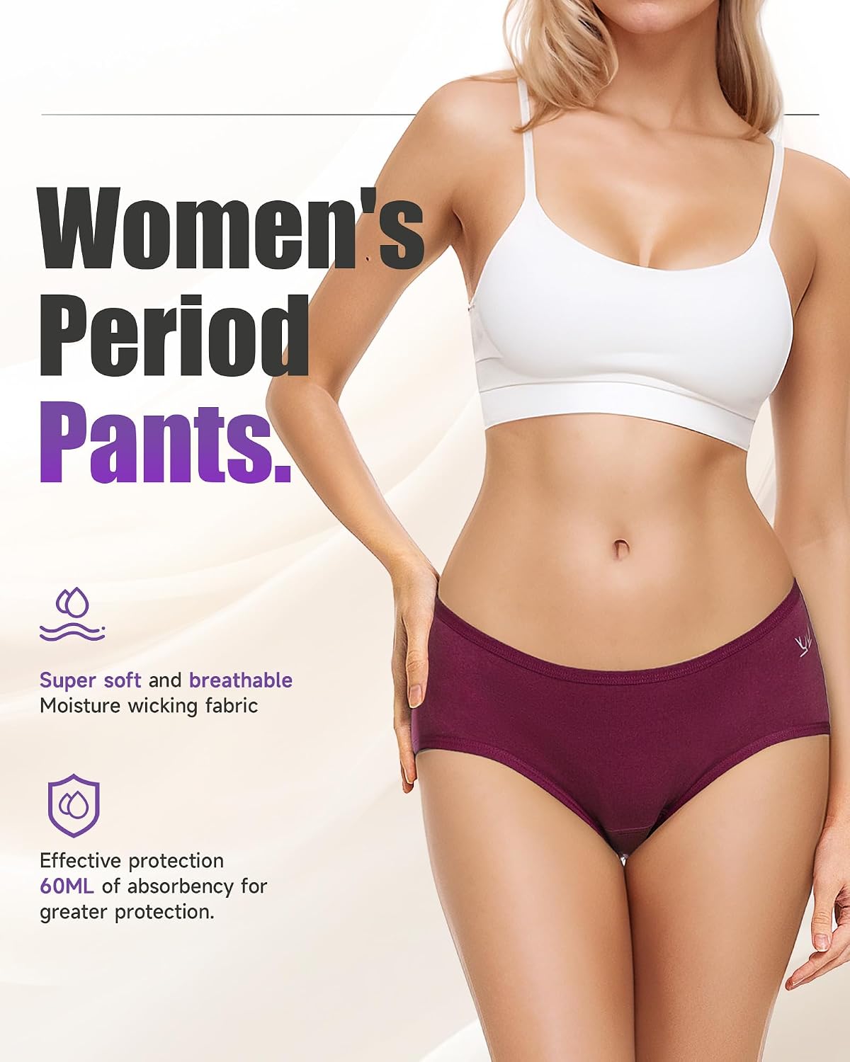 Thumbnail 6 de Culotte menstruelle TANSTC en coton (lot de 3) – protection anti-fuite lavable