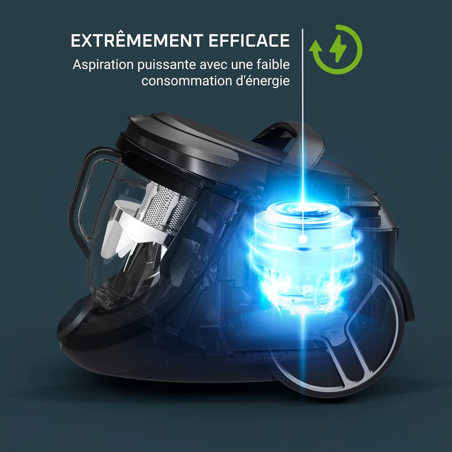 Detalle 2 de Rowenta Silence Force Cyclonic Effitech RO7954EA — aspirateur sans sac 500 W, 59 dB, noir/or rose