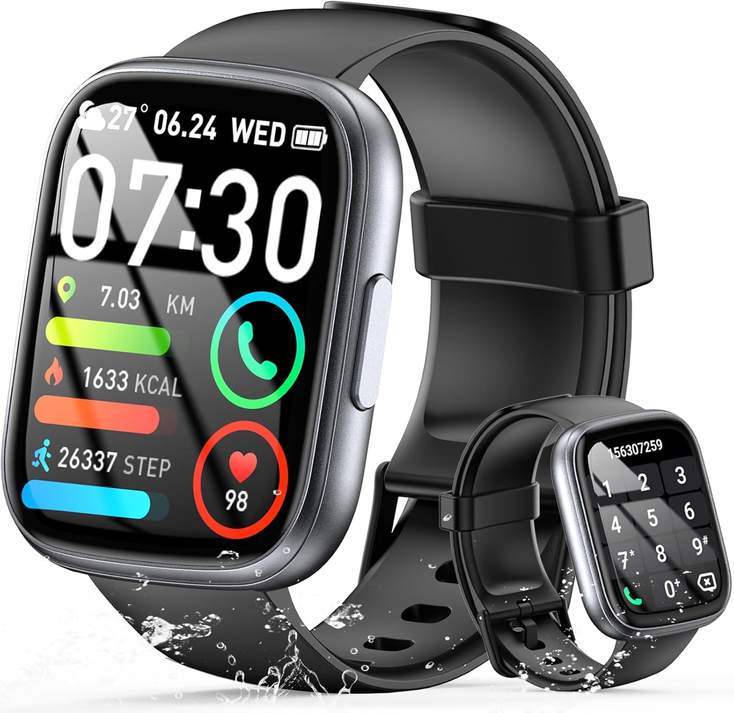 Detalle de CILLSO Montre connectée Homme/Femme 1,95” HD avec appels Bluetooth, cardio, sommeil et 112 modes sport (IP68)