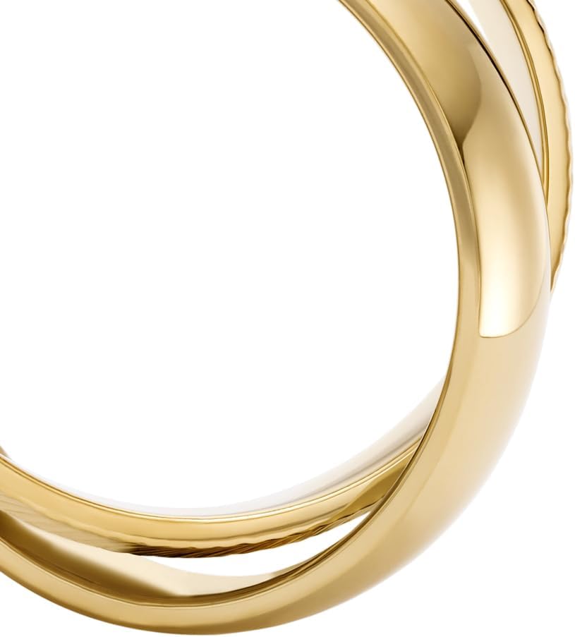 Detalle de Fossil Jewelry — Acier inoxydable doré, fini poli, tailles 9, 12, 14, 17 et 20