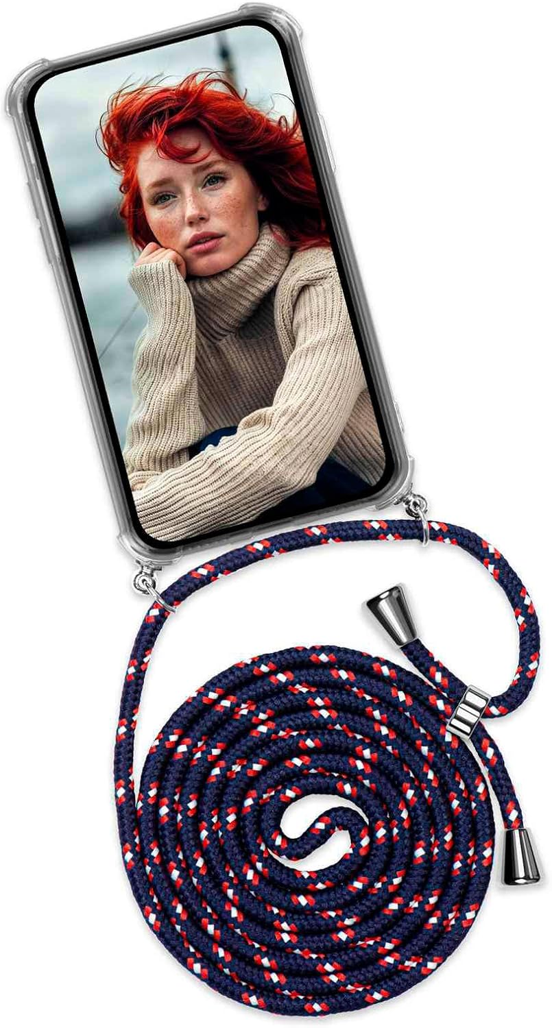 Detalle de OneFlow Coque Tactile Compatible Samsung Galaxy A51 – Protection 360° avec sangle amovible Bleu Blanc Rouge