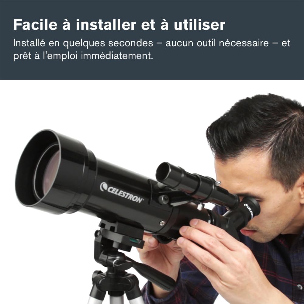 Detalle 2 de Celestron Travel Scope 70 (21035) — kit télescope réfracteur portable avec sac à dos