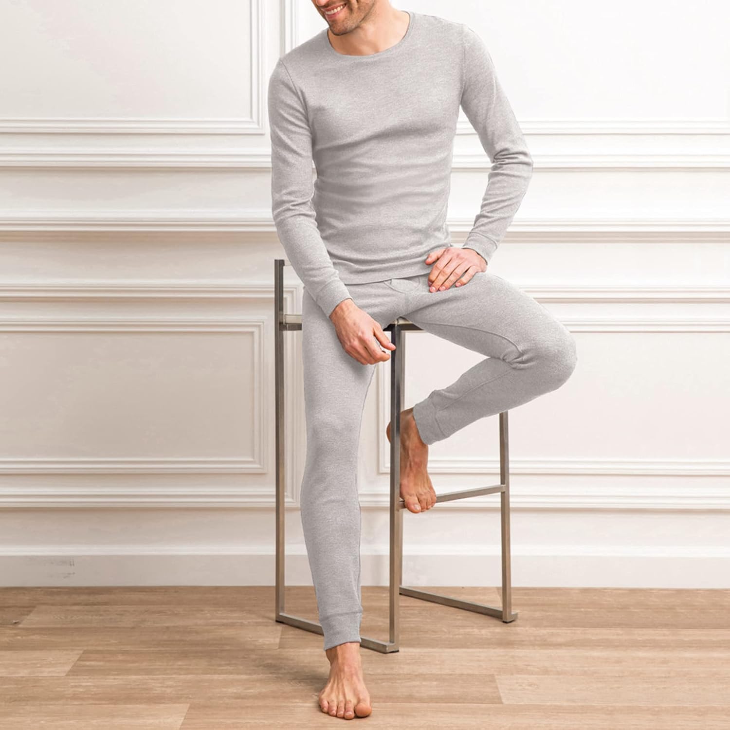 Detalle de Damart T‑shirt homme col rond manches longues Thermolactyl degré 3