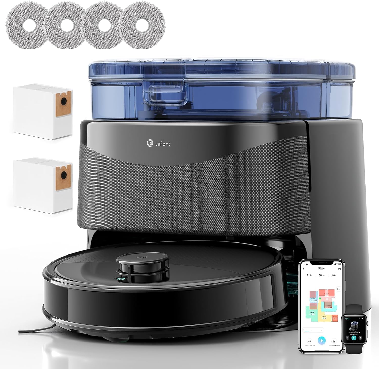 Detalle de LEFANT M3 12000 Pa robot aspirateur 🤖