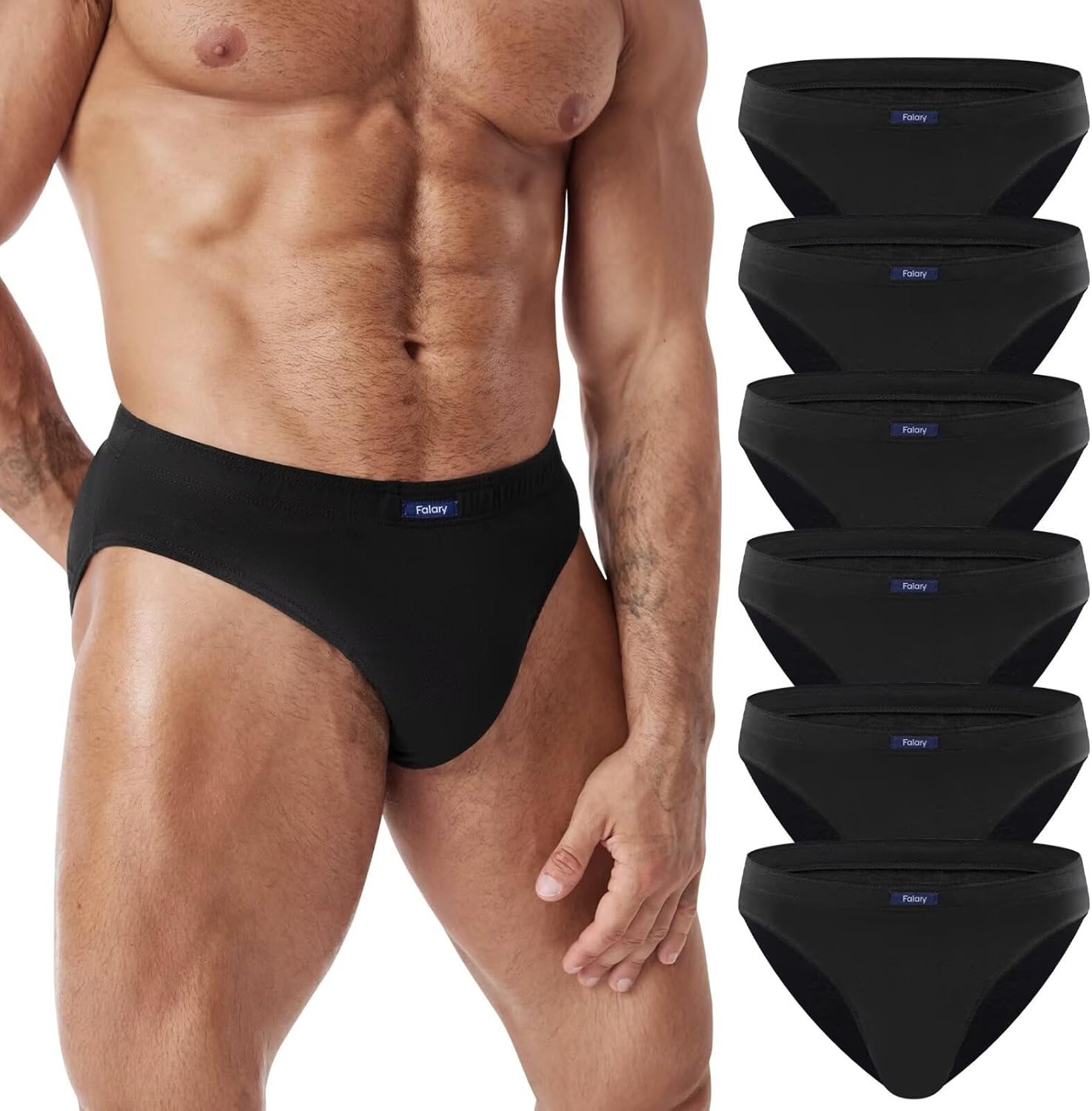 Detalle de FALARY Slip Homme en coton stretch (lot de 6/12) sans étiquette – confort quotidien