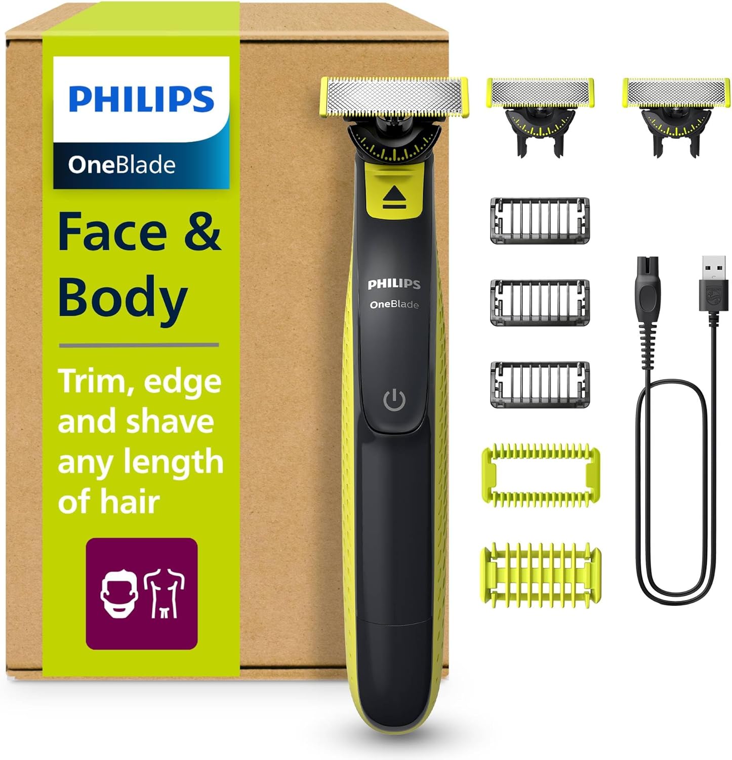 Detalle de Philips OneBlade 360 tondeuse visage et corps 2 lames 360