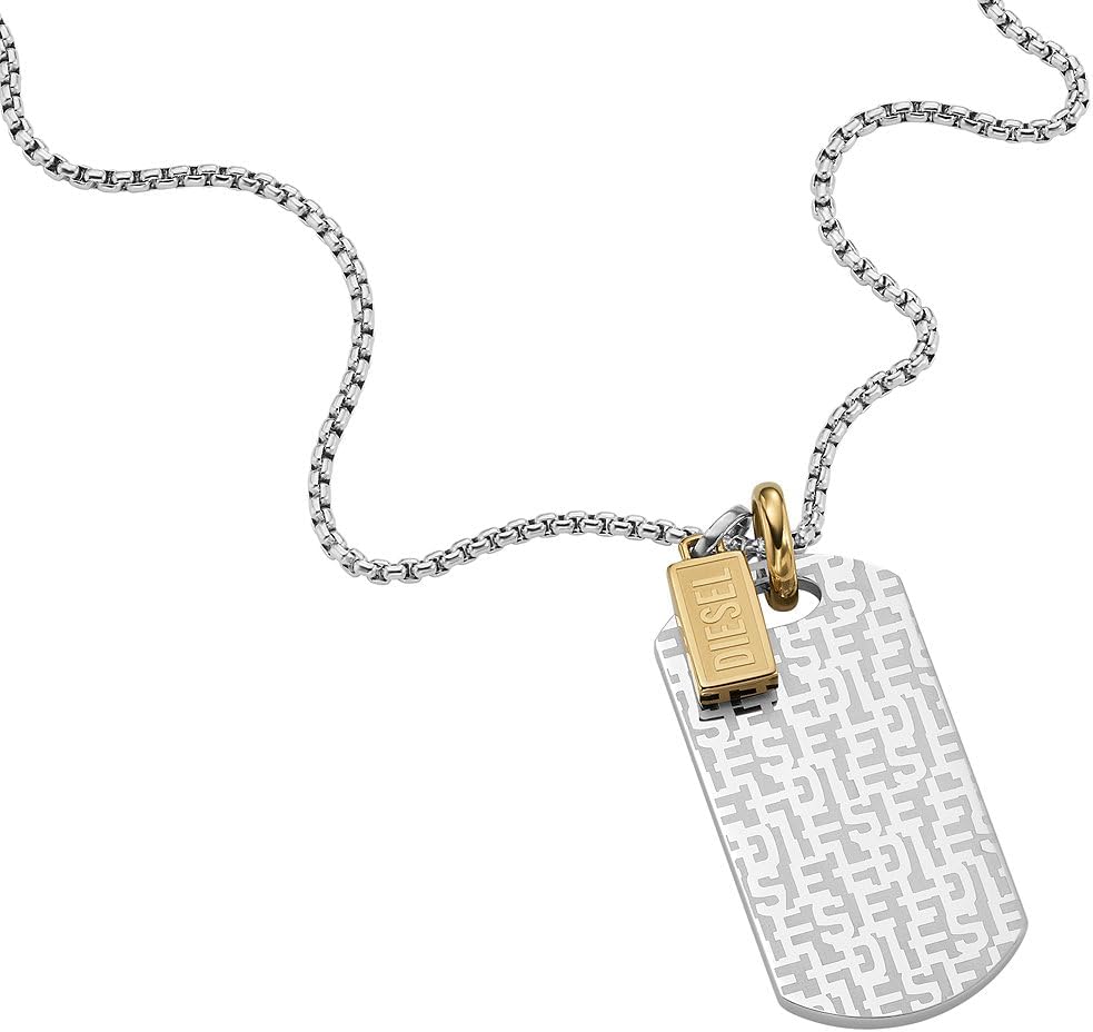 Thumbnail 6 de Diesel Homme collier dog tag acier inoxydable