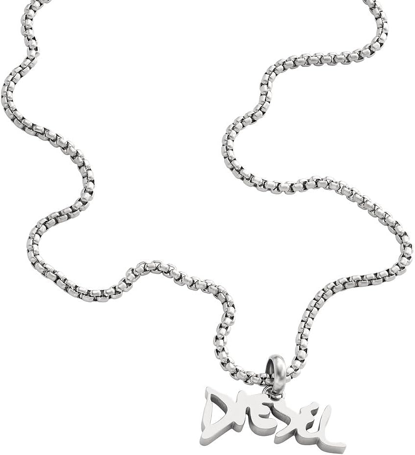 Thumbnail 6 de Diesel Collier pour homme en acier inoxydable – finitions argentées et fermoir à mousqueton
