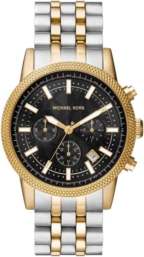 Detalle 2 de Michael Kors Hutton – Montre pour homme, mouvement chronographe (acier inoxydable ou cuir)