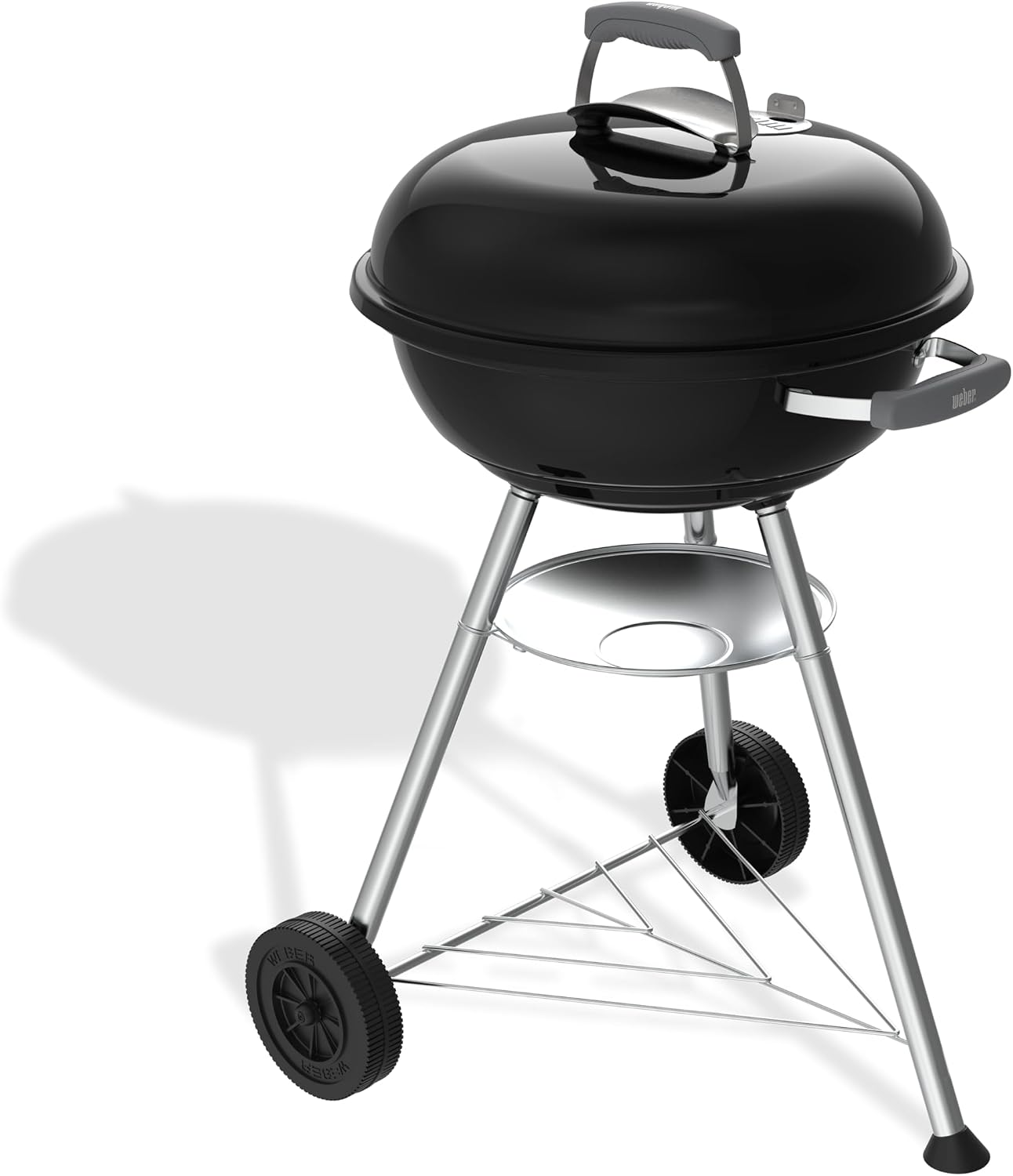 Detalle de Weber Compact Kettle barbecue à charbon (version 2026) – trépied avec roulettes, 47 cm, noir