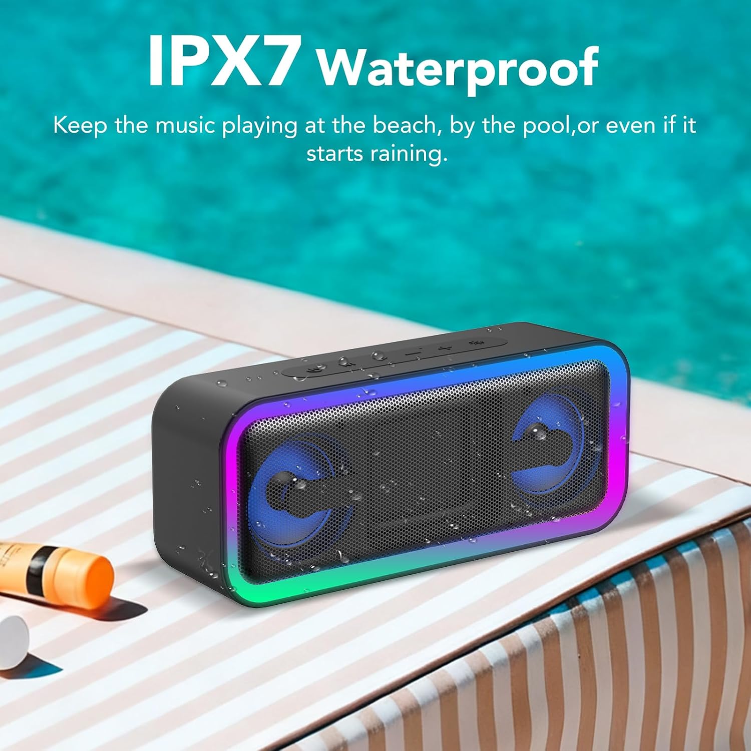 Detalle de Enceinte Bluetooth Portable IKT 40W IPX7, DSP, TWS et autonomie 30 h