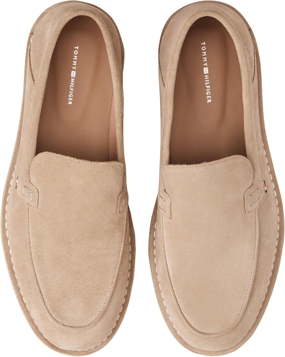 Detalle de Tommy Hilfiger Homme Hilfiger Stitchdown Suede Loafer FM0FM05782 – mocassins en suède