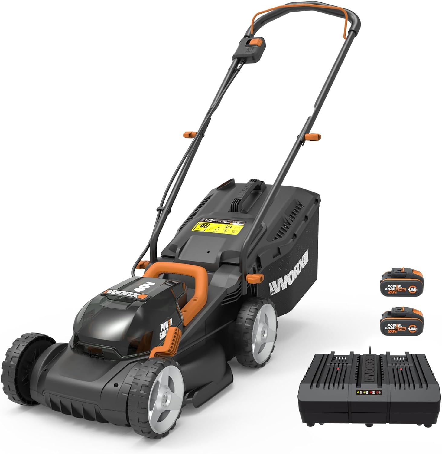 Detalle de WORX Tondeuse à Gazon sans Fil 40V WG779E.1 – 2 Batteries 4Ah, Surface max 460 m²