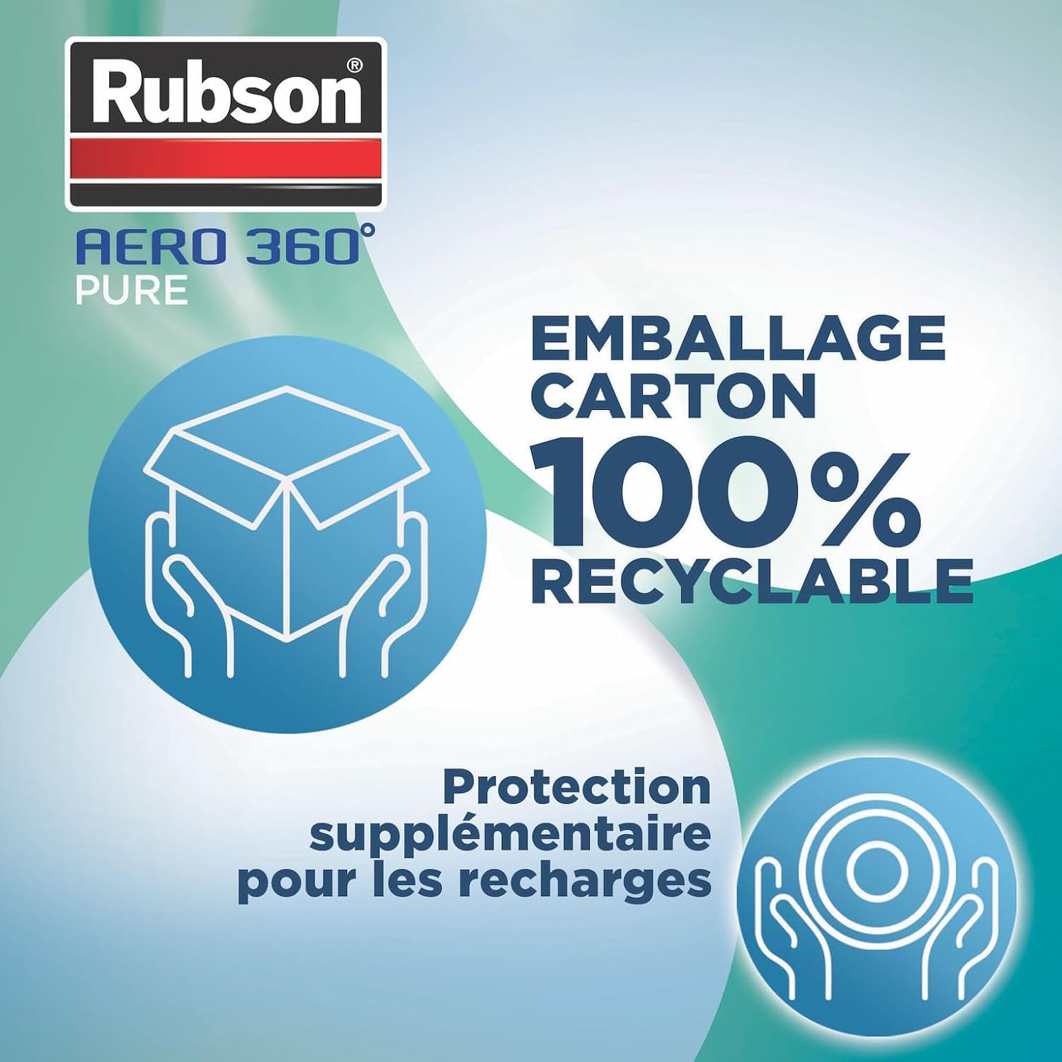 Detalle de Rubson AERO 360° Pure Tab – Recharge absorbeur d’humidité anti-odeur (6 x 450 g)