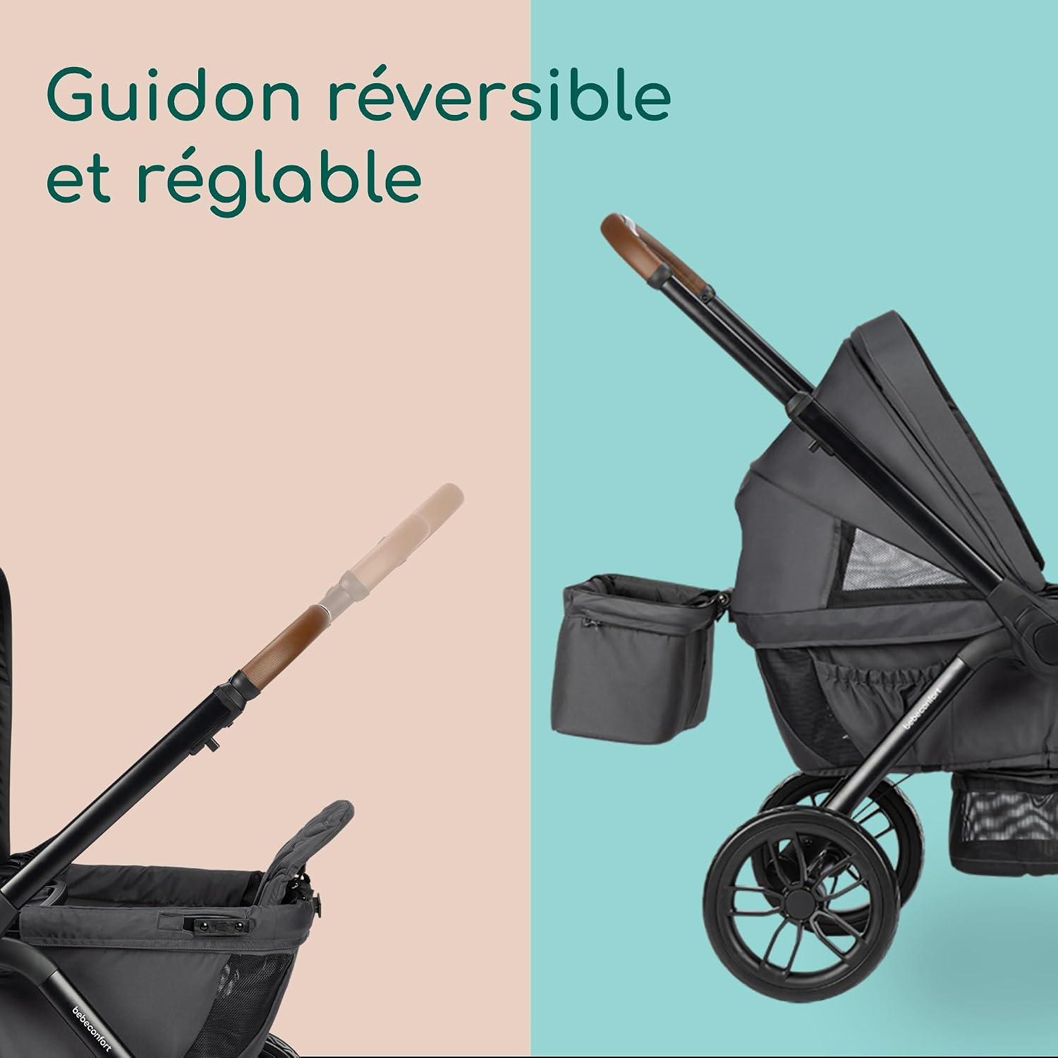 Detalle de Bebeconfort Helios : Poussette double dès la naissance, tout-terrain et compacte